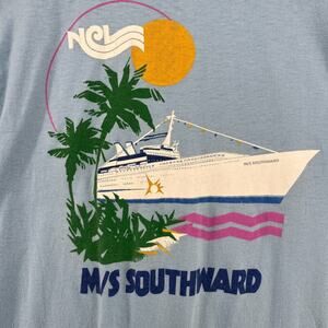 NORWEGIAN CRUISE LINE Shirt Mens XL MS Southward NCL Souvenir Blue USA VTG 80s